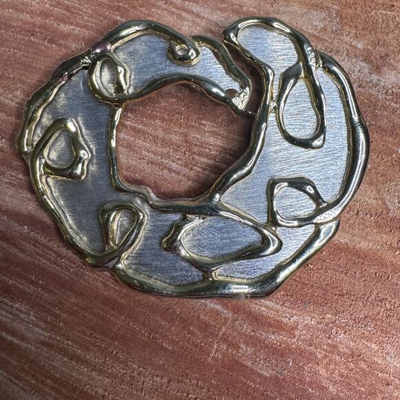 Vintage Parklane Large Gold-Tone Abstract Modernist Brooch - Picture 1 of 4